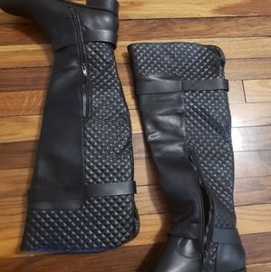 Shoedazzle black wide calf boots Womens size 9.